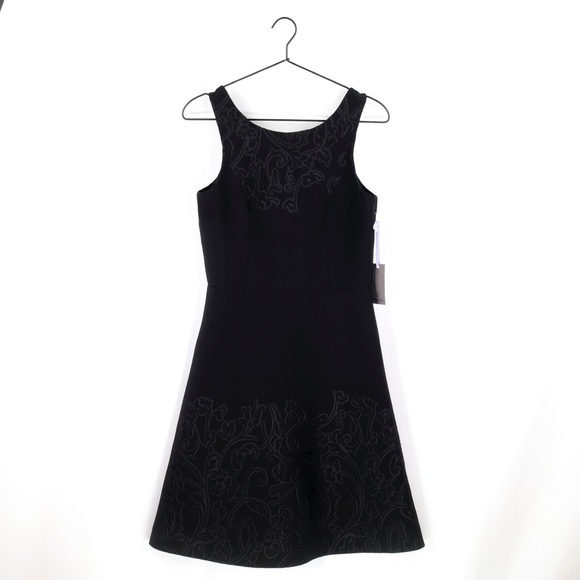 VERA WANG Black Scuba Fit & Flare Cocktail Dress - Picture 4 of 16